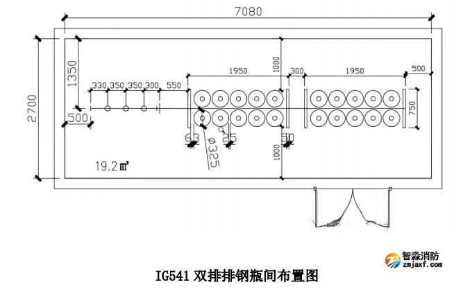 IG541灭火系统钢瓶间面积估算